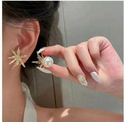Wild Lily Pearl Sandwich Earrings